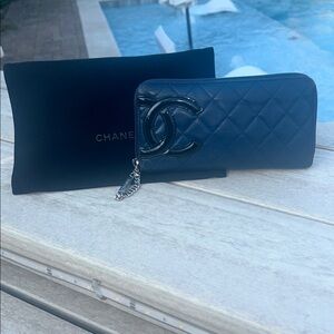 Chanel Cambon Zip Around Long Wallet W/COA
